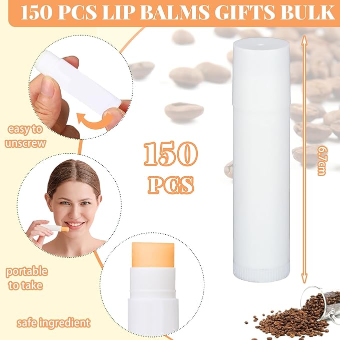Demissle 150 Pcs Unlabeled Lip Balm Guests