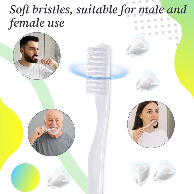 200 Pack Individually Wrapped Toothbrushes, Disposable Toothbrushes Bulk Soft Bristle Tooth Brush Single Use Toothbrush Bulk White Toothbrush for Adult Home Hotel Guest Camp Travel
