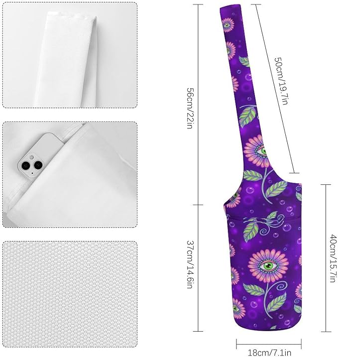 Portable Yoga Mat Carrier Single Shoulder Bag with Pocket Spacious for Yoga Gym Fitness Travel