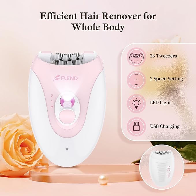 Epilator,Epilator for Women Facial Hair Removal Rechargeable,2 Speeds Hair Removal,Hair Removal Device with 36 Tweezers,Hair Removal for Women Legs/Face/Bikini/Arms,Womens Electric Shaver Smooth Skin