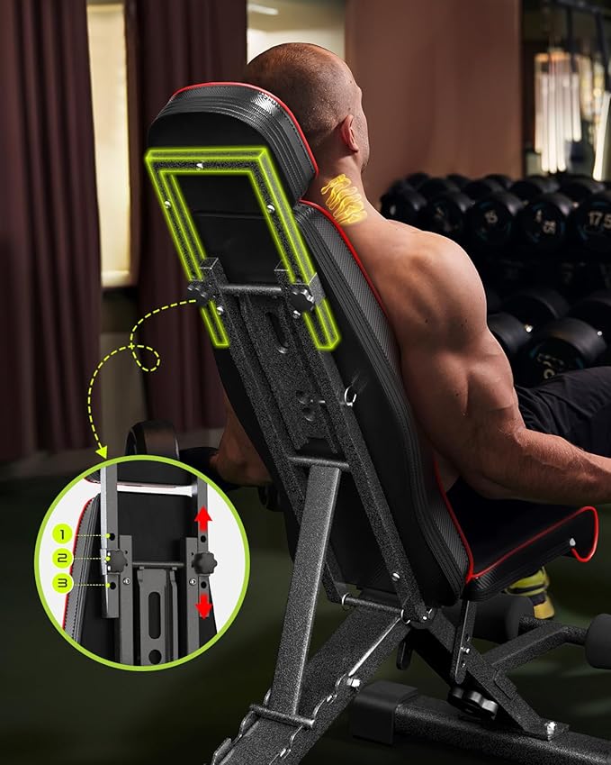 Adjustable Weight Bench for Bench Press 880LBS Stable 90 Degree