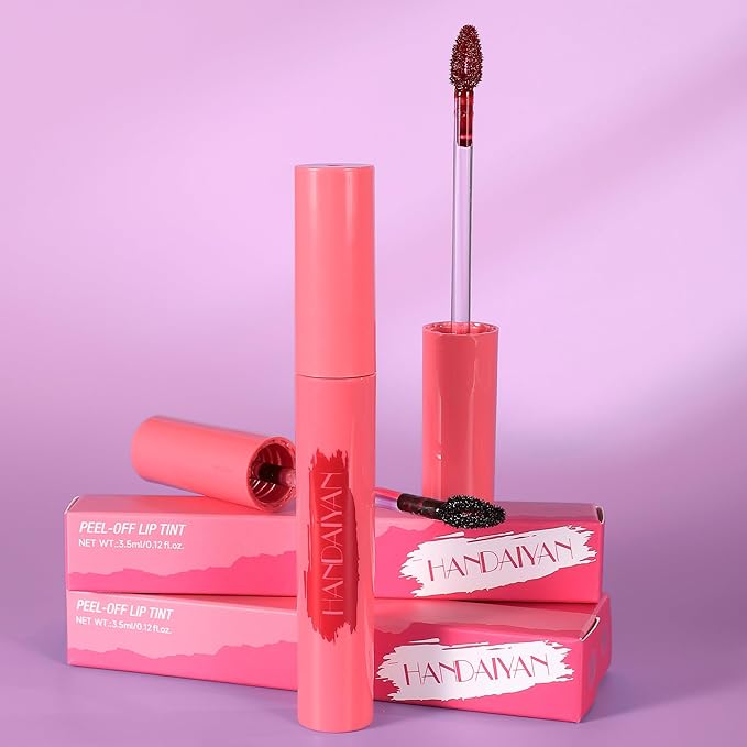 Wonder Blading Lip Stain Peel Off Masque, 6 Colors Tattoo Peel Off Mask, Matte Finish Peel Off Lip Stain, Waterproof & Transfer Proof Nude Lip Tint, Lip Tatoo Peel Lip Tint, 02# Cherry Red