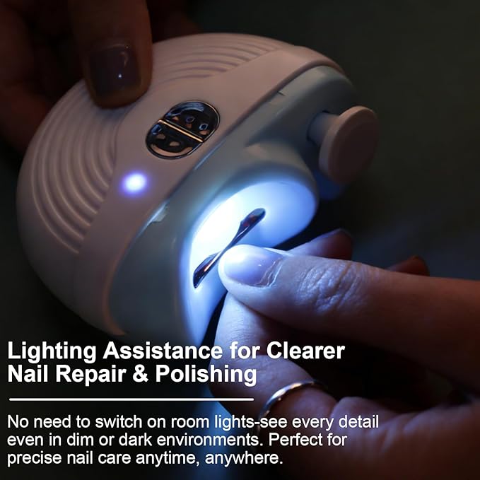 Electric Nail Clipper, Toenail Clippers for Seniors, 2026 New Electric Polishing Automatic Nail Clippers,for Seniors, Kids and Adults（Blue White）