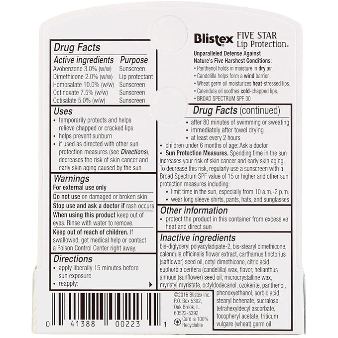 Blistex Five Star Lip Protection SPF