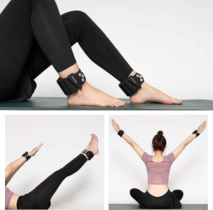 Adjustable Women Wrist Weights - Silicone Bracelet Button 1 LB 2 Per