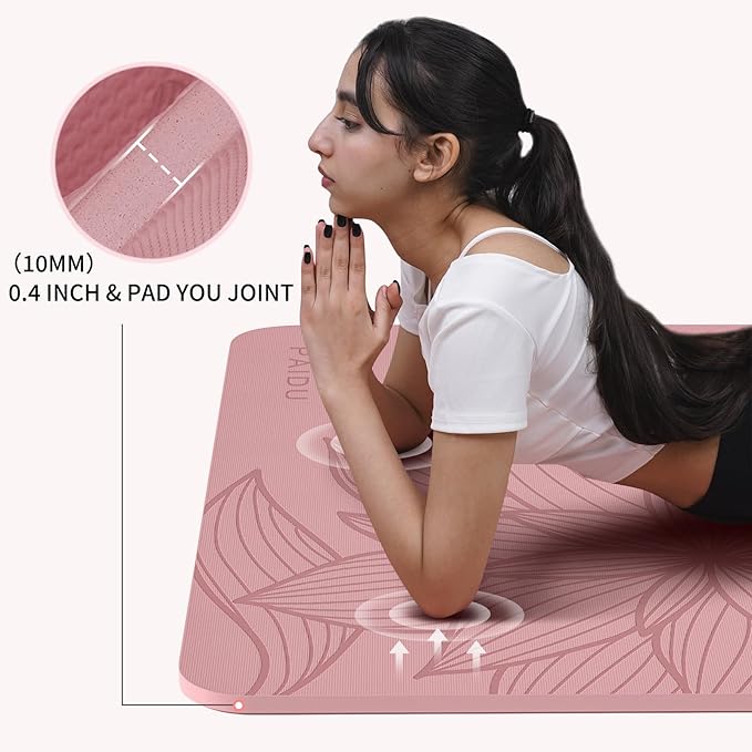 Large Yoga Mat-72’x36’x0.4’ Extra Width ＆ Thick,Comfortable,Non-Slip Exercise Mat-Works Great on All Floor for Stretching,Yoga Studio,Gym or Home Workouts