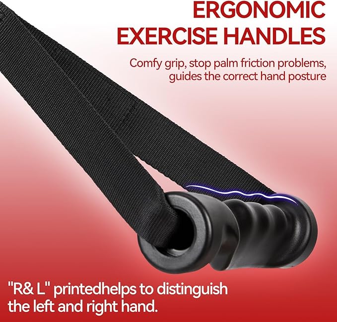 Exercise Handles - Ergonomic Gym Attachments for Cable Machine, Resistance Band Handles, Non-Slip D Handle Cable Attachment - Cable Handles for Pilates Strength Training Home & Public Gym