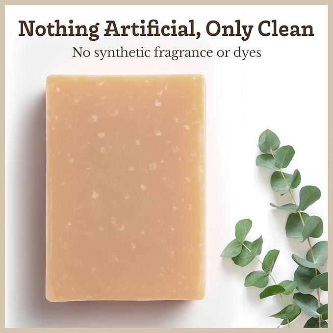 Southern Natural Goat Milk Soap Bar (Eucalyptus 3 Pack) For Dry Sensitive Skin. Natural, Handmade Soap For Men, Women, Kids & Baby. Use On Face & Body