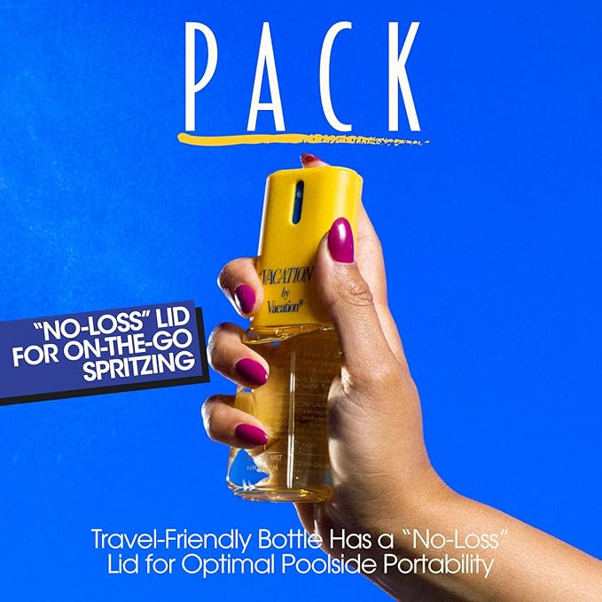 VACATION" Body Mist, Perfumed Body Spray for Women & Men, Coconut, Banana, Pool Water & Swimsuit Fabric Scent, Layer with Eau de Toilette, Beach Summer Fragrance, Travel Size 3 fl oz