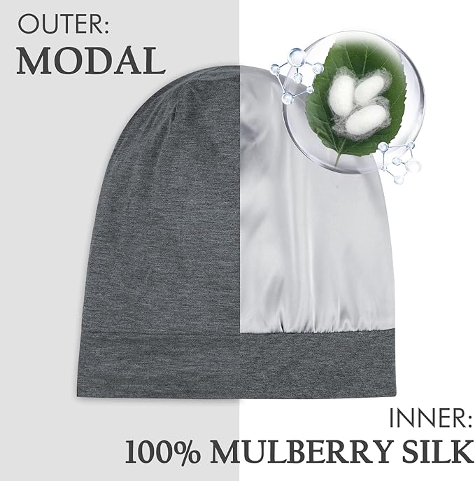 OLESILK Silk Baby Bonnet 6-12 Months: 100% Mulberry Silk & Modal, Anti-Frizz for Curly Hair, Adjustable Fit Growing Toddler