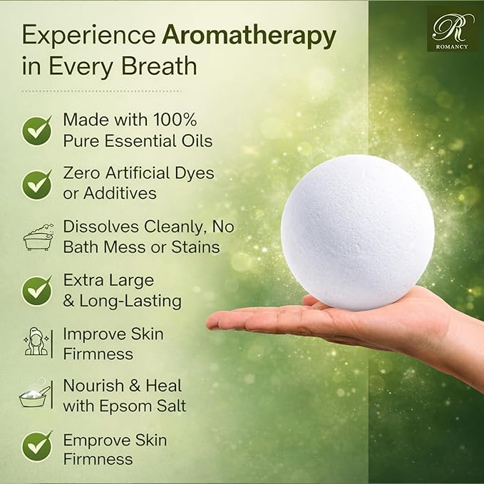 Magnesium Bath Bombs Gift Set – XL Epsom Salt Aromatherapy Shower Bombs for Muscle Recovery, Stress Relief & Post-Workout Relaxation with Lavender & Arnica, Spa Valentines Gift for Women & Men