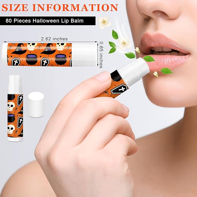80 Pcs Halloween Lip Balm Ghost Styles