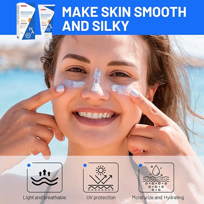 Hyaluronic Acid Body Sunscreen SPF 50, Sunscreen for Body & Face, Sunscreen Body Lotion Water Resistant, Hydrate Moisturizing Body Lotion with Sunscreen SPF 50, Sunscreen Moisturizer for Face Body