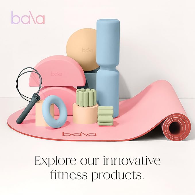 Bala Non-Weighted Exercise Ball - 8" Yoga Ball for Barre, Stretching, Strength & Core Training - Small Pilates Ball Workout Accessory with Mini Pump for Home Gym & Fitness Routines - 100% PVC