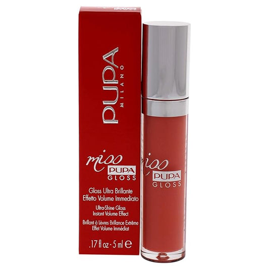 PUPA Milano Miss PUPA Milano Lip Gloss - Shiny, Smooth, Plump - Soft, Innovative Gel Texture - Glides Smoothly On Lips - For A Moisturizing And Volume Enhancing Effect - 202 Frosted Apricot - 0.17 OZ
