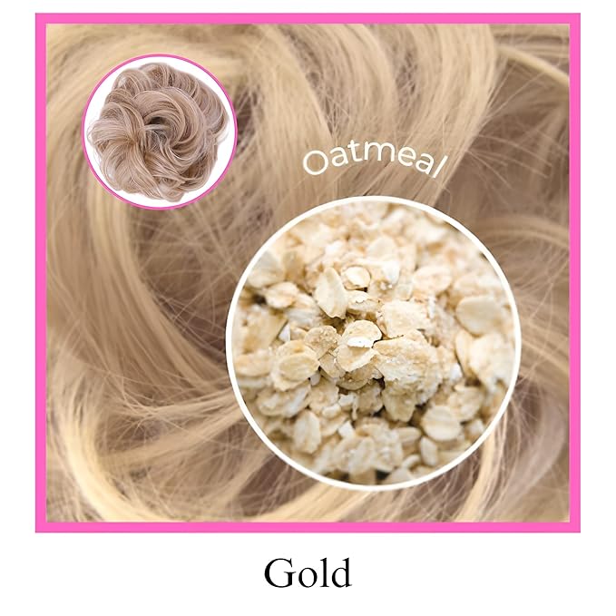 Juvabun Messy Bun 2.0 Gold Blonde Messy Bun Hair Extension Lightweight Washable Hair Bun Scrunchie for Women Styling