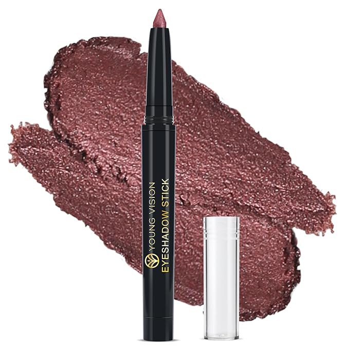 YOUNG VISION Eyeshadow Stick, Shimmer and Matte Cream Eye Shadow Brightener Sticks Eyeliner Pencil Crayon, Waterproof Long Lasting Eye Highlighter Stick Makeup,0.056 Oz(#3-Desert) (06)