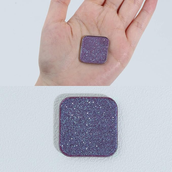 Duochrome Chameleon Eyeshadow, Iridescent Blue-Purple Shift, Pressed Powder, High Pigment Shimmer, Smudge-Proof, Long Wear Eye Makeup, Square Metal Pan, Fits Magnetic Makeup Palettes ( Flushed Lizard)