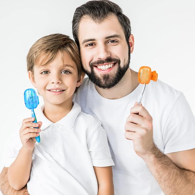6 Pack Toothbrush Covers Portable Toothbrush Protector Coverings Clips Travel Protector Plastic Brush Pod Protection Clip Case Tooth Brush Covers for Kids Bathroom Home Travel Supplies