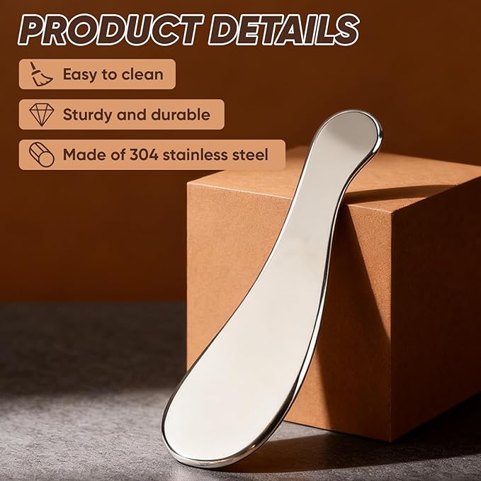 tonchean 6-Piece Muscle Scraper IASTM Tool Set, Gua Sha Scraping Massage Tool Set Stainless Steel Myofascial Release Tool Deep Tissue Massage Tool Set for Reduce Arms, Legs, Back, Shoulder Muscle Pain