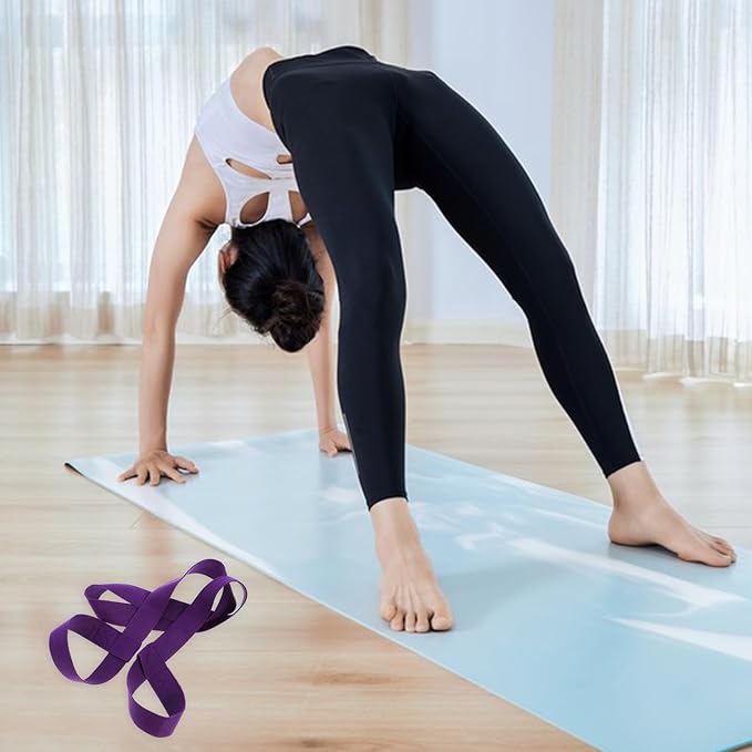 YARNOW 2Pcs Adjustable Yoga Mat Straps Set Sturdy Purple Yoga Mat Carrying Sling with Adjustable Buckle Multi-Function Accessory for Transport and Storage Suitable for Training and