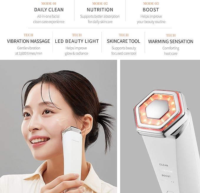 PEARLCARE Facial Massager, Anti Aging Face and Neck Massage Tool for Skin Care (White)