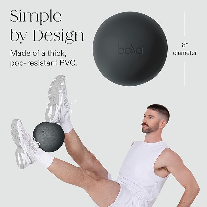 Bala Non-Weighted Exercise Ball - 8" Yoga Ball for Barre, Stretching, Strength & Core Training - Small Pilates Ball Workout Accessory with Mini Pump for Home Gym & Fitness Routines - 100% PVC