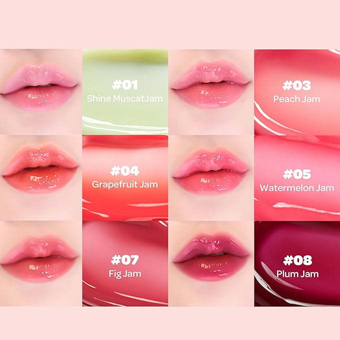COLORGRAM TINTIN DORY LIP JAM 08 PLUM | Tinted Lip Jam, Hydrating & Plumping Lip Gloss with Lightweight, Non-Sticky Formula | Clear Radiance & Semi-Transparent Color