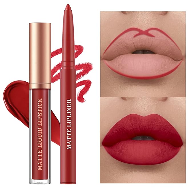 BestLand 12Pcs Matte Liquid Lipstick + Lip Liner