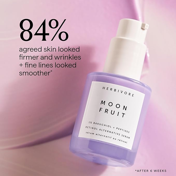 HERBIVORE Bakuchiol Retinol Alternative Moon Fruit Face Serum EXTRA STRENGTH – 1% Bakuchiol + Peptides, Smooths Skin, Reduces Fine Lines & Wrinkles, Plant-based, Vegan, Cruelty-free, 30mL / 1 oz