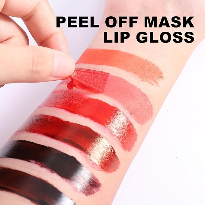 Peel Off Lip Tint, Wipe-On Colour Liquid Lipsticks, Glaze,