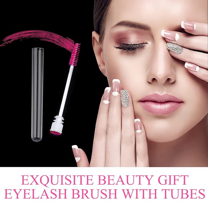 Dming 20pcs Lash brush tube Mascara spoolie Lash tubes Mascara wand tube Makeup diamond brushscale d pink