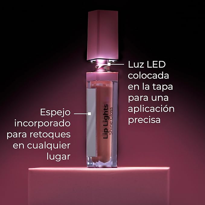 MCoBeauty LipLights Shine Gloss, Marshmallow, Soft Pink Shine for Irresistible Lips, Vegan, Cruelty Free Cosmetics