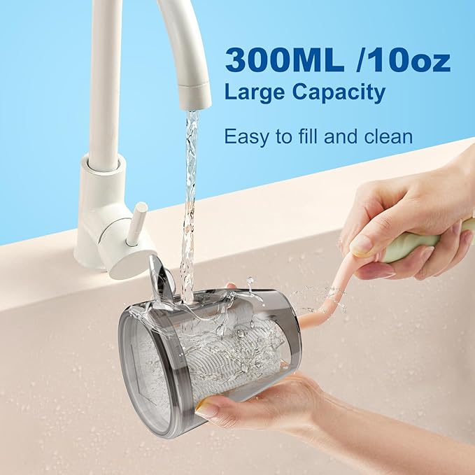 WellLeo Water Flossers for Teeth, 300ML Cordless Oral Irrigator Rechargeable Dental Flosser Picks with 5 Modes 5 Jet Tips,IPX7 Waterproof Teeth Cleaner for Braces Gum Care, Home Travel Use