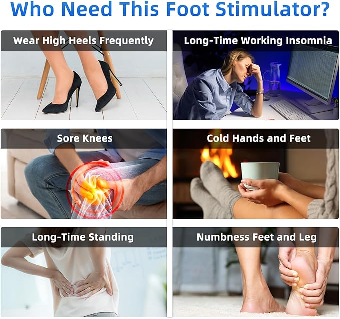 Creliver Foot Nerve Muscle Stimulator Pro, TENS & EMS Foot Massager for Neuropathy, Circulation and Body Pain Relief, Electric Feet Legs Blood Circulation Machine, FSA or HSA Eligible