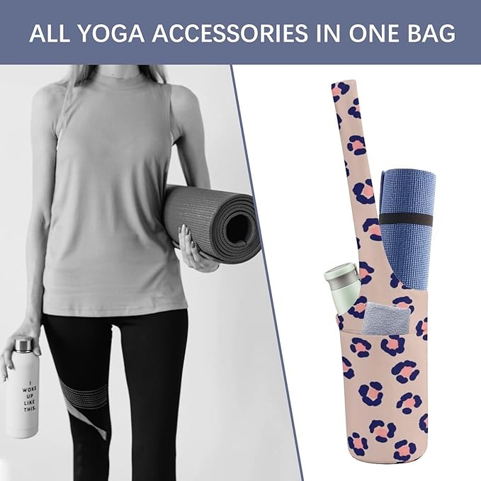 Stylish Yoga Mat Bag for Women Exercise Mat Holder with Shoulder Strap Yoga Mats Totes Sports Storage Bag