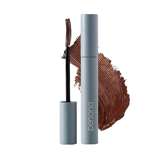 PERSONA Volumizing Brown Tubing Mascara | Lift, Lengthen & Define | Buildable Volume Without Clumps | Long-Wear, Water-Removable | Vegan, Cruelty-Free & Gluten-Free (0.33 fl oz) | Made in Italy