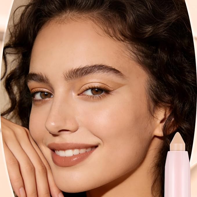 2in1 Cream Eye Shadow Brightener Sticks for Eyes, Neutral Highlighter High Pigmented Makeup with Blending Brush Built-in Sharpener, Long Lasting Eye Makeup sombras en crema para ojos #Millet yellow