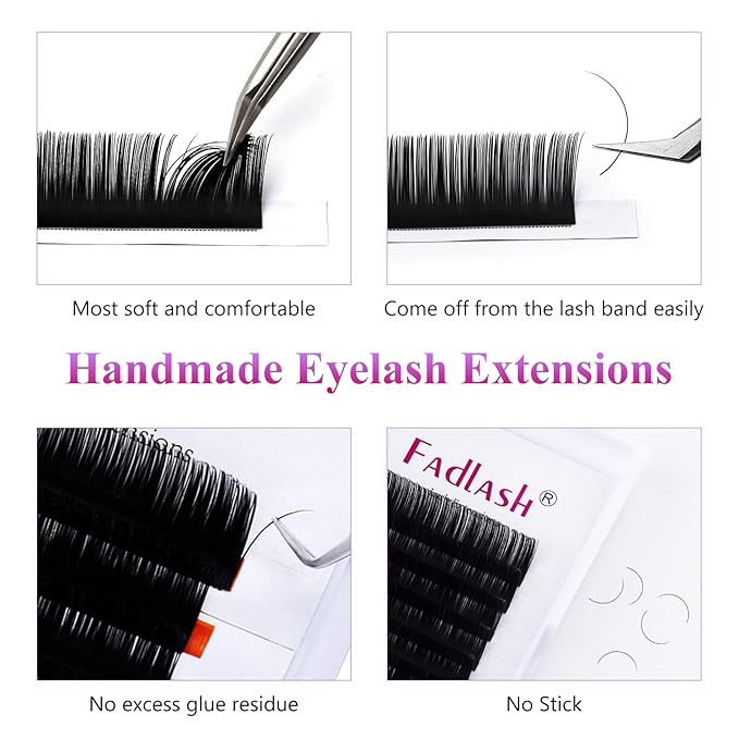 Eyelash Extensions 0.05 CC Curl 9-17mm Regular Volume Lash Extensions Premium Silk Volume & Classic Lashes Matte Dark Professional Eyelash Extension Supplies (0.05-CC, 9-17mm Mix)