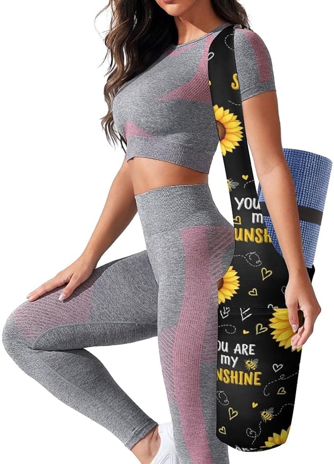 Portable Yoga Mat Carrier Single Shoulder Bag with Pocket Spacious for Yoga Gym Fitness Travel