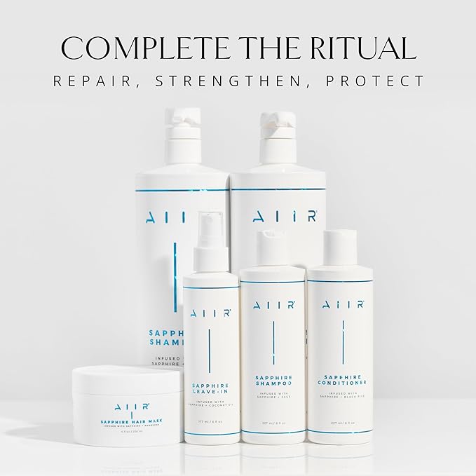 AIIR Sapphire Mask - Deep Conditioning Hair Treatment for Damage Hair Repair, Hyaluronic Acid Hydrates & Moisturizes Dry Hair, Strengthen and Smooth Frizzy Hair, Color Safe, 6 oz
