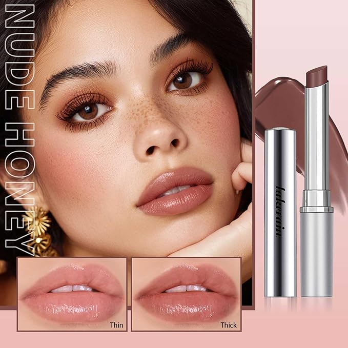 BAISEN DIARY Honey Lipstick Tinted Lip Balm - Sheer Hydrating Lipstick for All Skin Tones - Moisturizing Lip Color, Nourishing Lip Balm with a Hint of Natural Black Cherry Tint (Nude Honey)