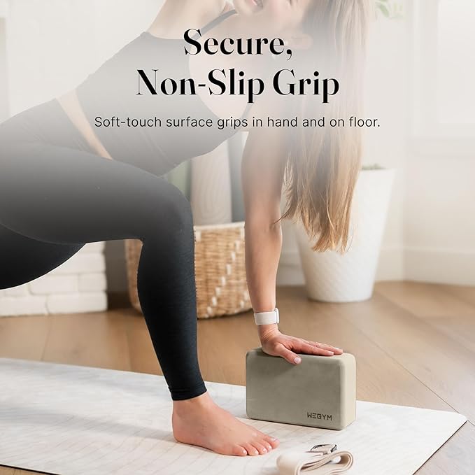 WeGym Yoga blocks with Anti-Slip, Comfortable Grip, Sturdy Sides for Secure Workouts at Home, for Yoga, and Pilate Training