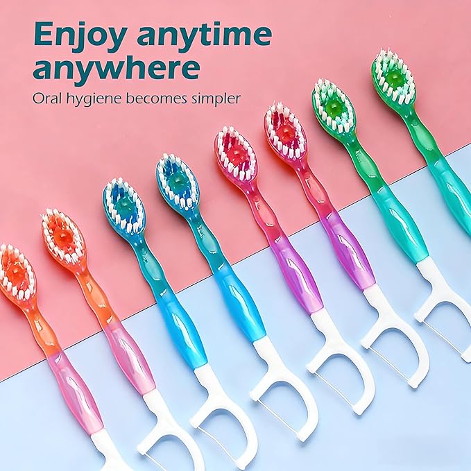 Disposable Travel Toothbrushes with Toothpaste, Individually Wrapped Mini Single Use Toothbrushes, No Water Needed Toothbrushes with Tongue Scraper for Travel, Hotel, Camping (4Packs)