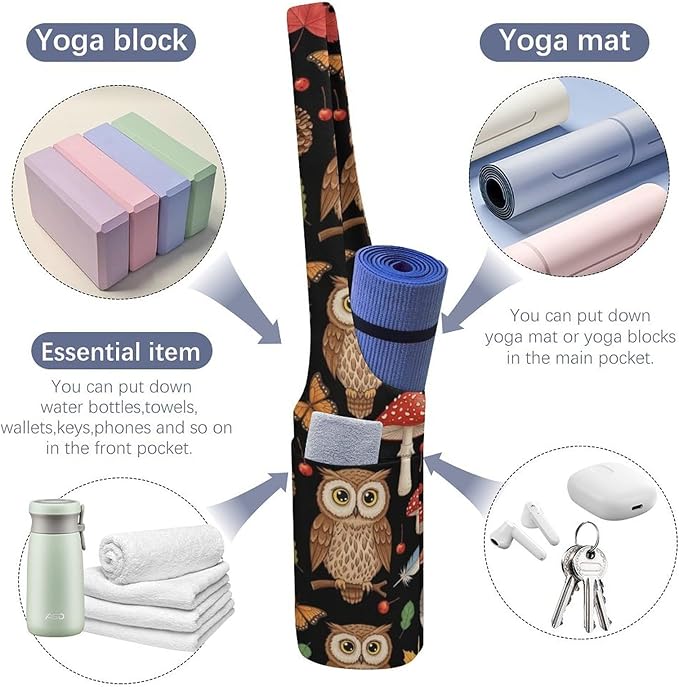 Portable Single Shoulder Yoga Mat Bag Carrier with Pocket Spacious Storage for Yoga Gym Fitness