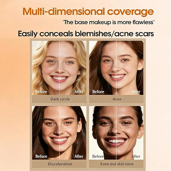 Matte Concealer Foundation Stick with Brush, Serum-Infused Tinted Moisturizer & Skin Tint, Lightweight Hydrating Concealer & Contour, Sheer-to-Medium Radiant Dewy Coverage, All Skin Types (01#)