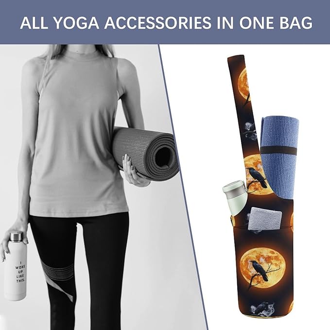 Portable Single Shoulder Yoga Mat Bag Carrier with Pocket Spacious Storage for Yoga Gym Fitness