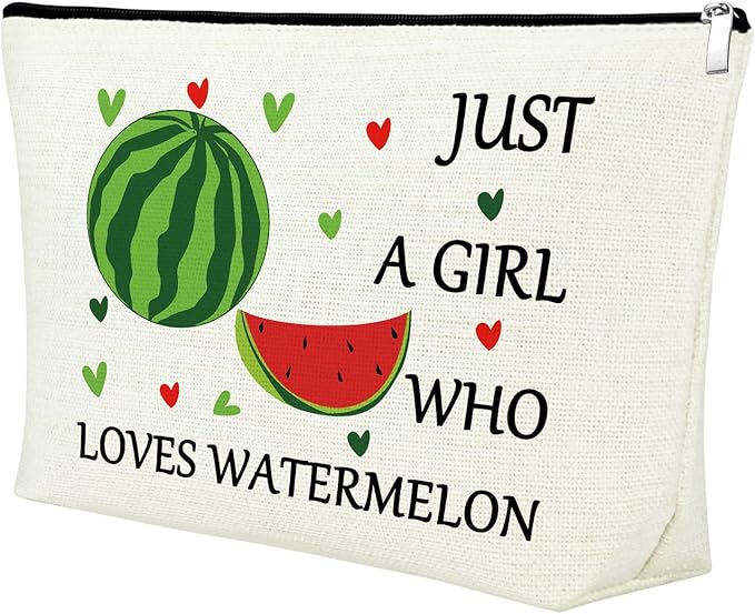 Watermelon Themed Gifts for Women Watermelon Makeup Bag Watermelon Love Gifts for Girls Watermelon Themed Gifts Fruit Lover Gift for Daughter Friend Birthday Cosmetic Bag Travel Cosmetic Pouch