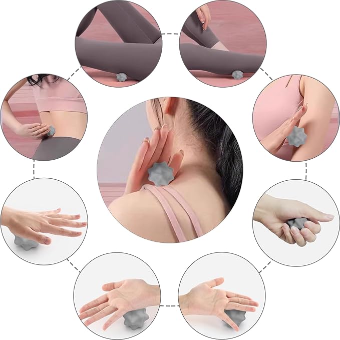 Silicone Massage Ball Set - 3 Therapy Balls for Myofascial Release, Trigger Point & Plantar Fasciitis Relief - Peanut Lacrosse Ball, Pressure Point Ball, Hip & Psoas Release Tool, Mesh Bag