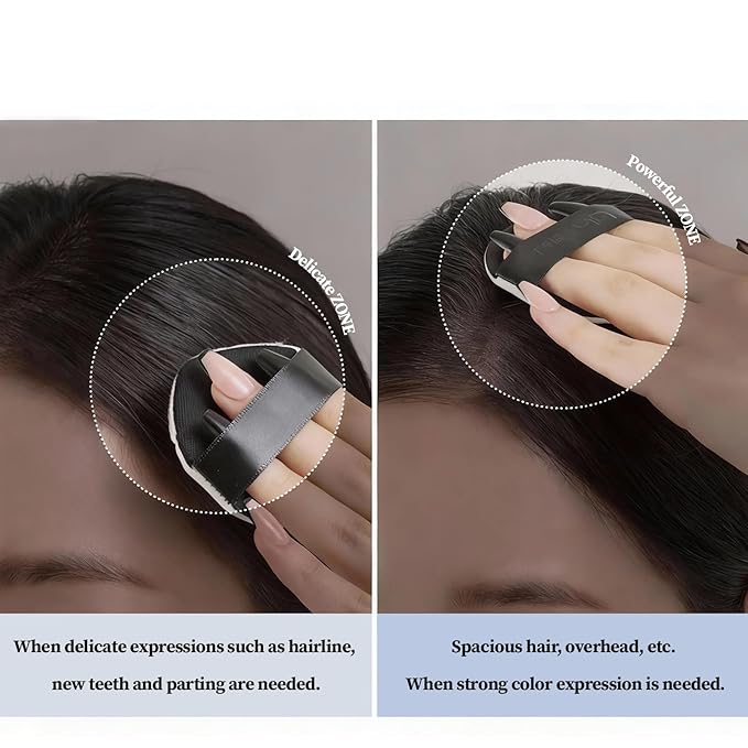 LALACHUU Hair Powder, Hair Powder for Women & Men Root Touch Up Hair Color, Hairline Powder Instantly Gray Water-Resistant Bald Spot Concealer 0.53 Ounce (Natural Black, 0.14 Ounce)